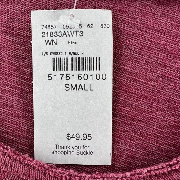 Project Social T Womens Small Geo Red Long Sleeve Lightweight Knit‎ NWT - Picture 4 of 12